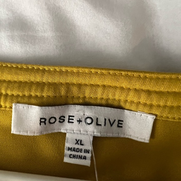 Rose + Olive Mustard Top Blouse XL - Picture 4 of 5